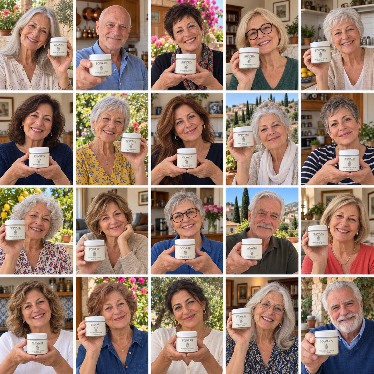 Mosaico di 17 donne e 3 uomini con Solvaris